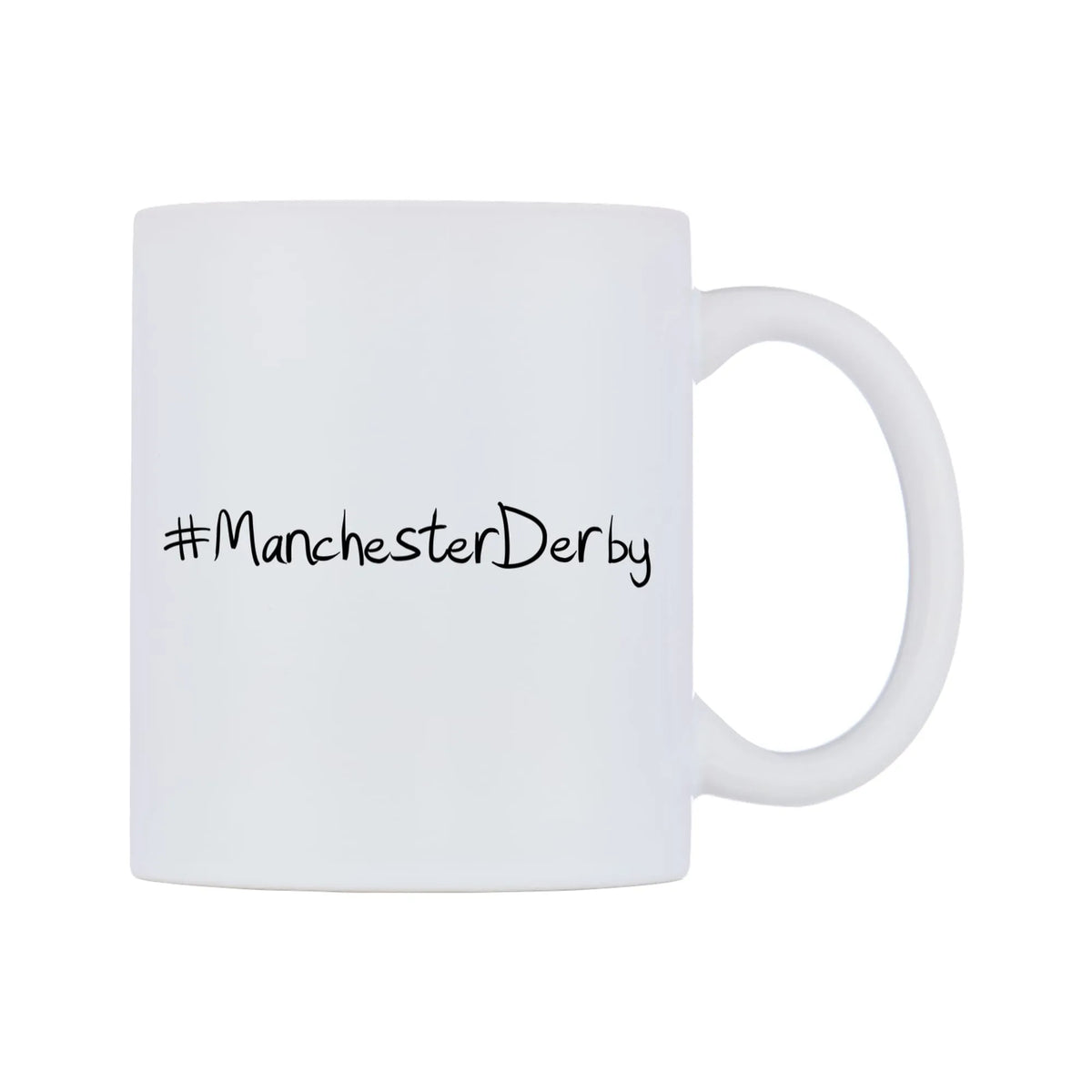 ManchesterDerby Mug — mug, left side, on a white background