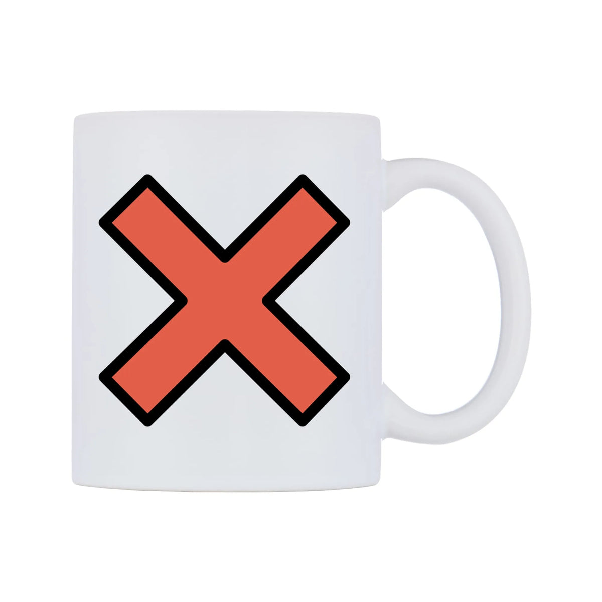 Cross Mark Emoji Mug — mug, left side, on a white background
