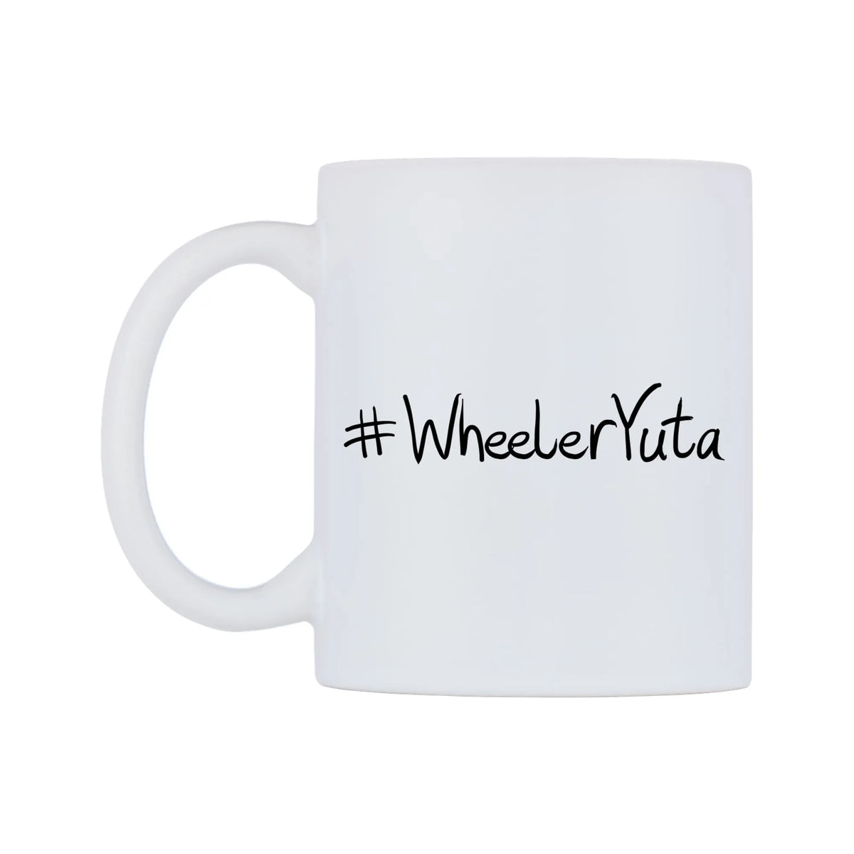 WheelerYuta Mug — mug, right side, on a white background