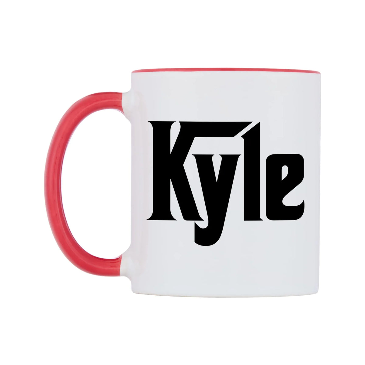 Kyle - Godfather Themed Mug — white 11oz gloss mug with a red inside and handle, right side, on a white background