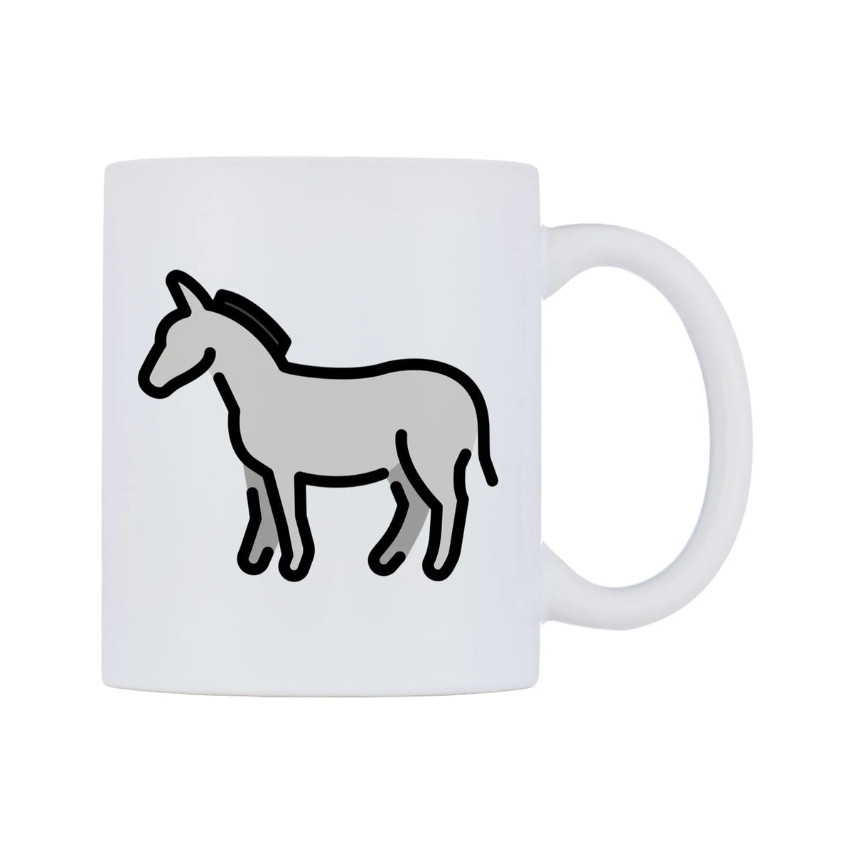 Donkey Emoji Mug — mug, left side, on a white background