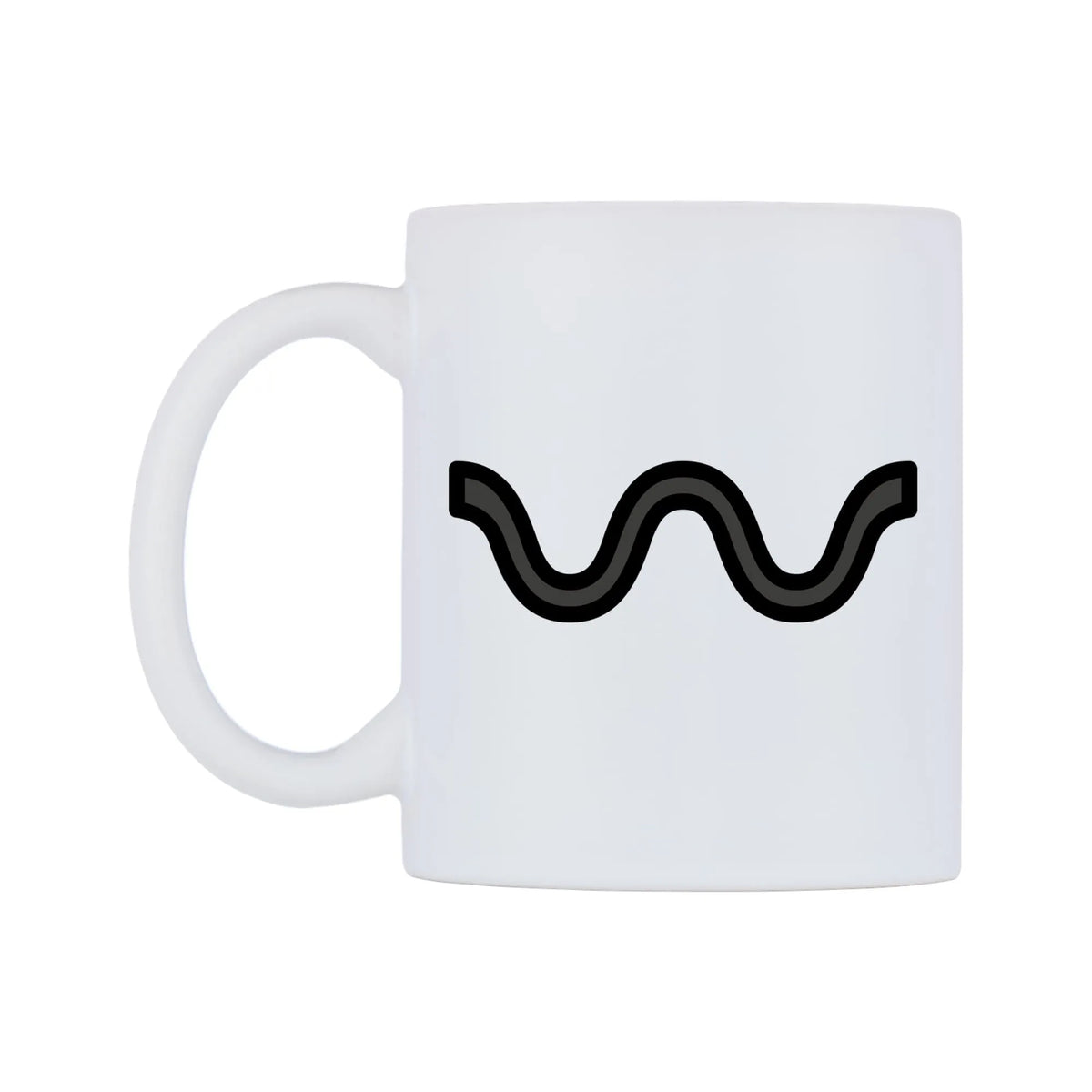 Wavy Dash Emoji Mug — mug, right side, on a white background