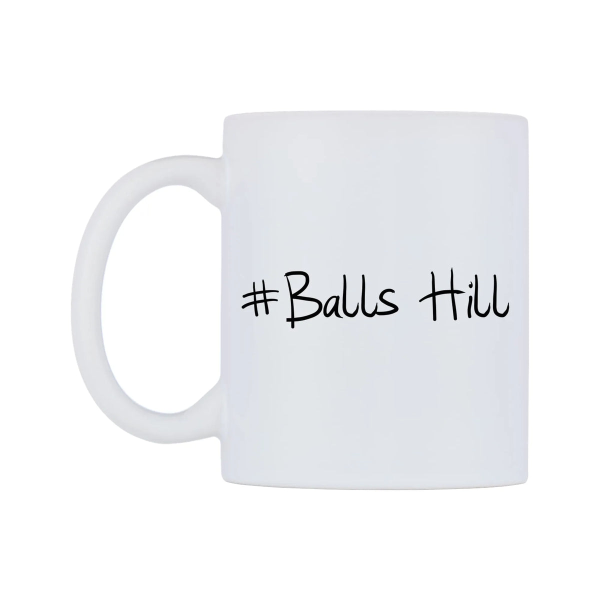 Balls Hill Mug — mug, right side, on a white background