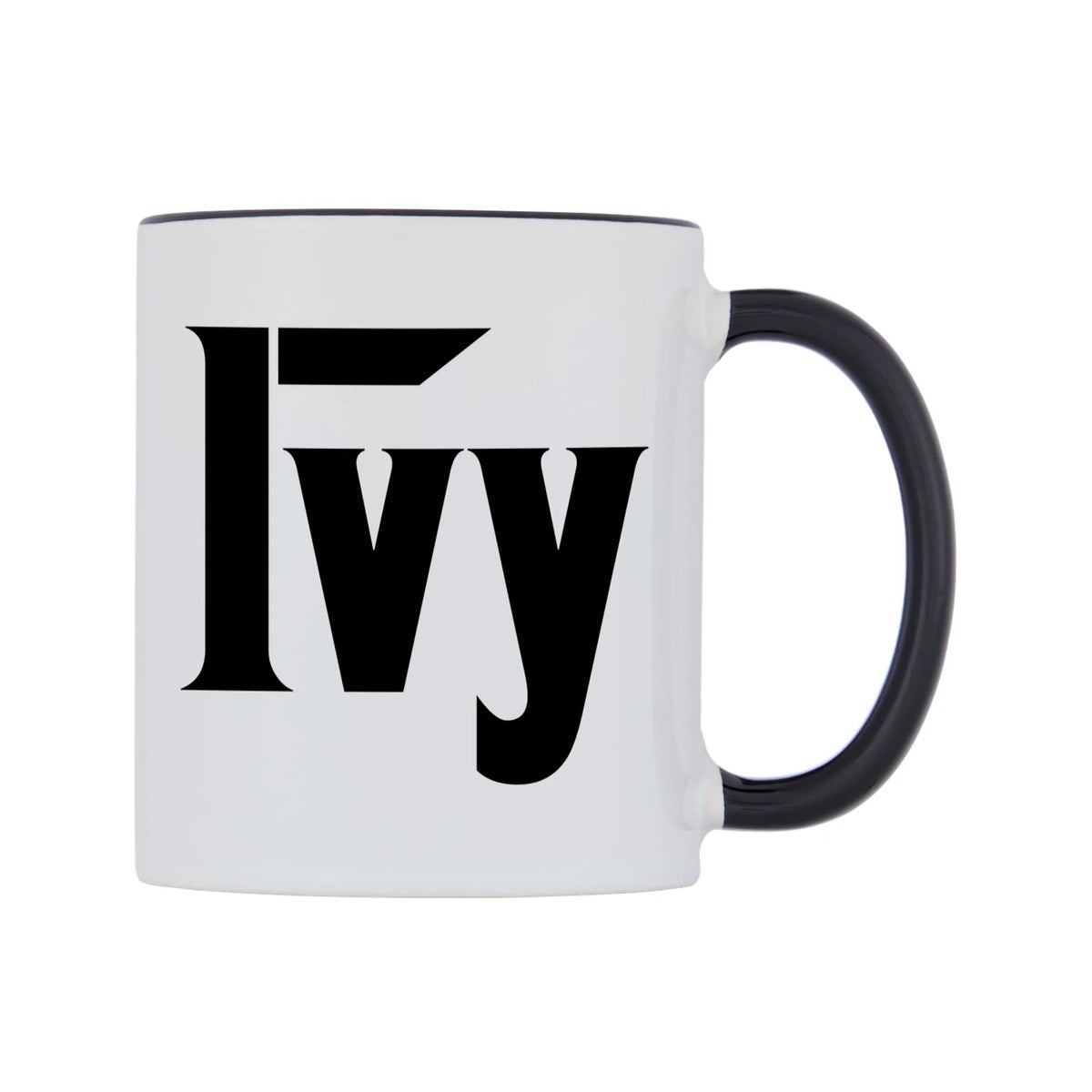 Ivy - Godfather Themed Mug — white 11oz gloss mug with a black inside and handle, left side, on a white background