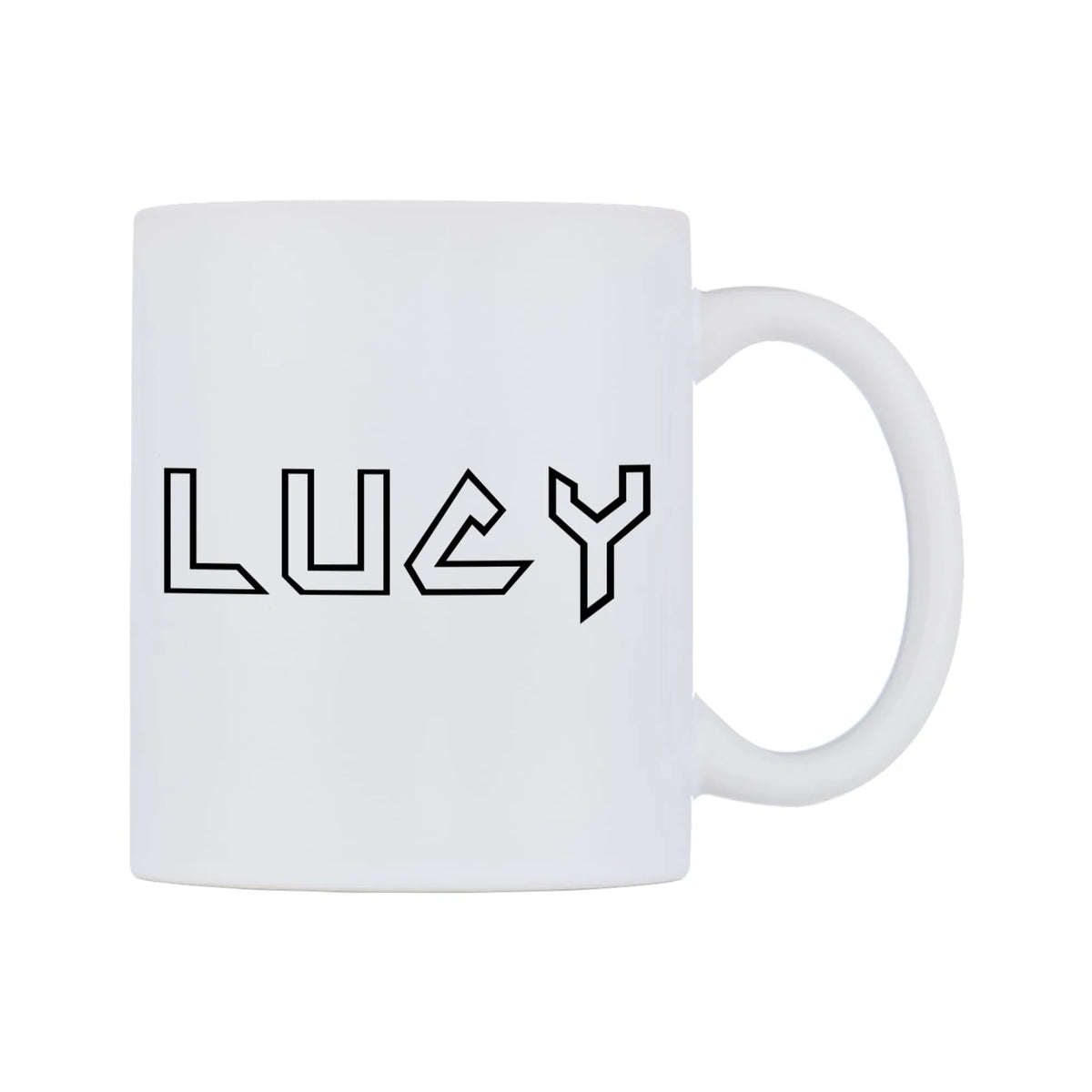 Lucy - Iron Maiden Themed Mug — white 11oz gloss mug, left side, on a white background