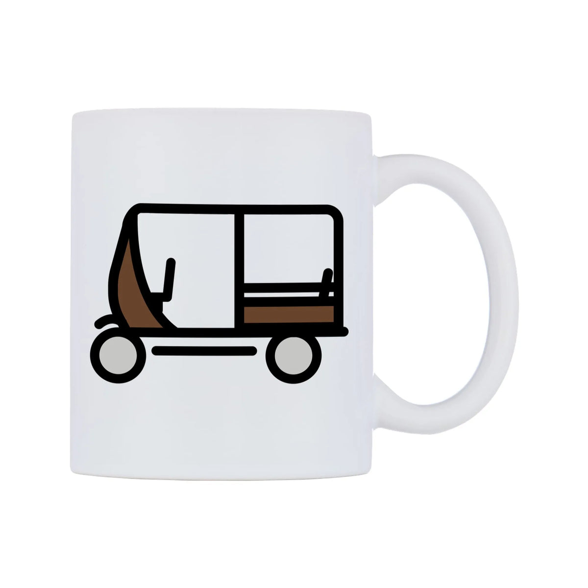 Auto Rickshaw Emoji Mug — mug, left side, on a white background