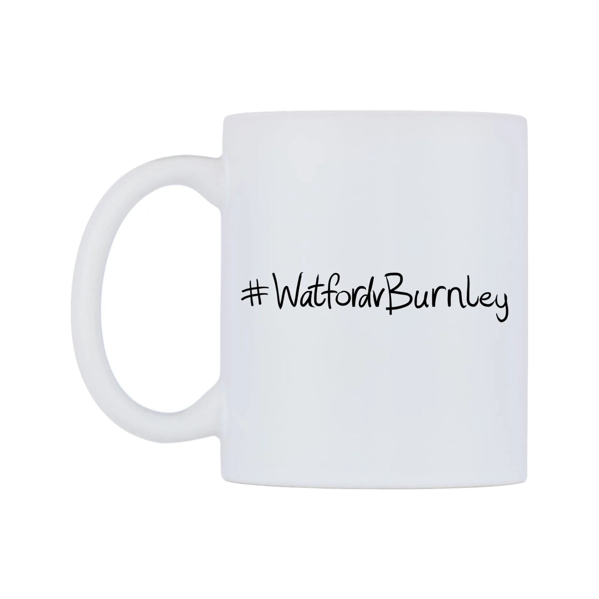 WatfordvBurnley Mug — mug, right side, on a white background