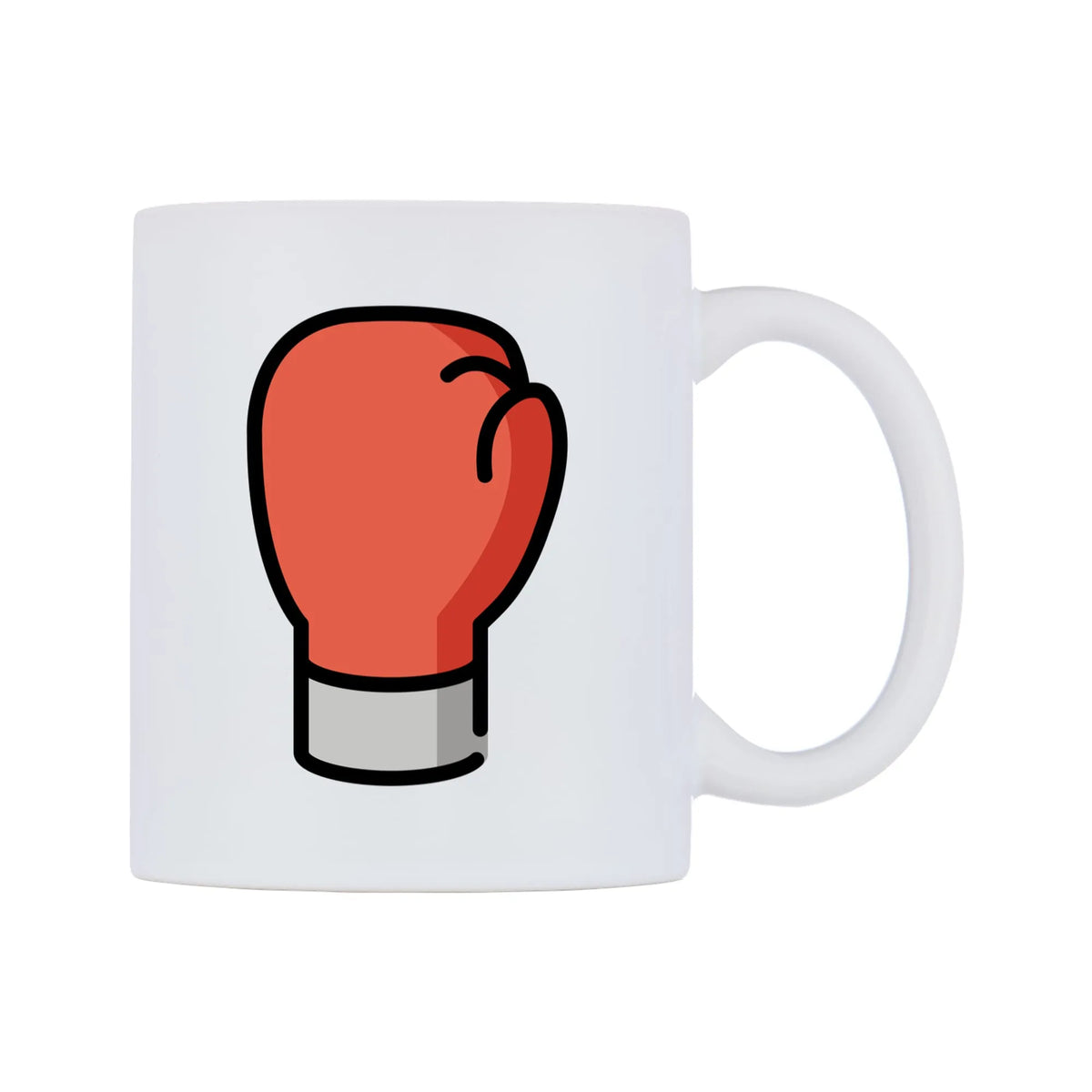 Boxing Glove Emoji Mug — mug, left side, on a white background
