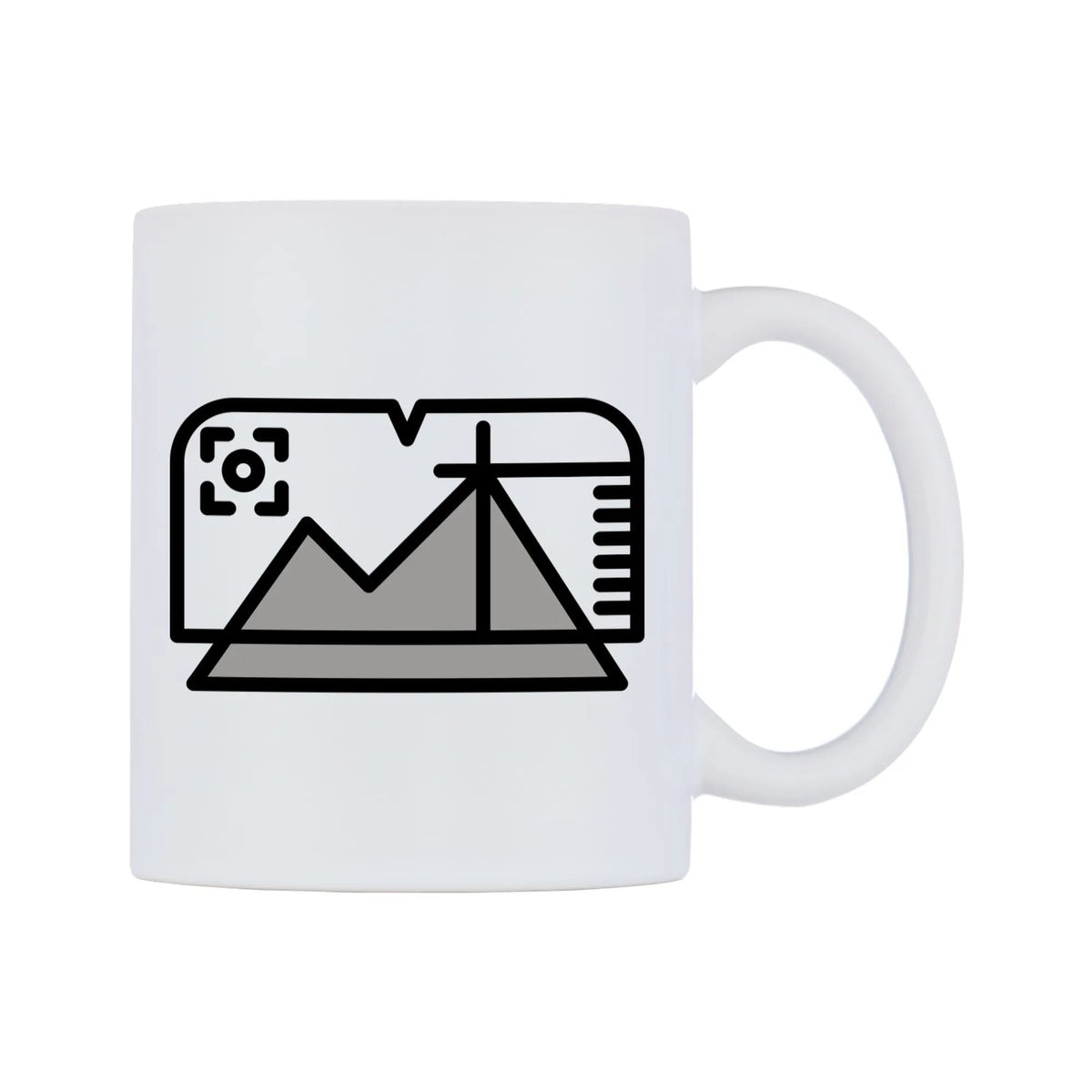Augmented Reality Emoji Mug — mug, left side, on a white background
