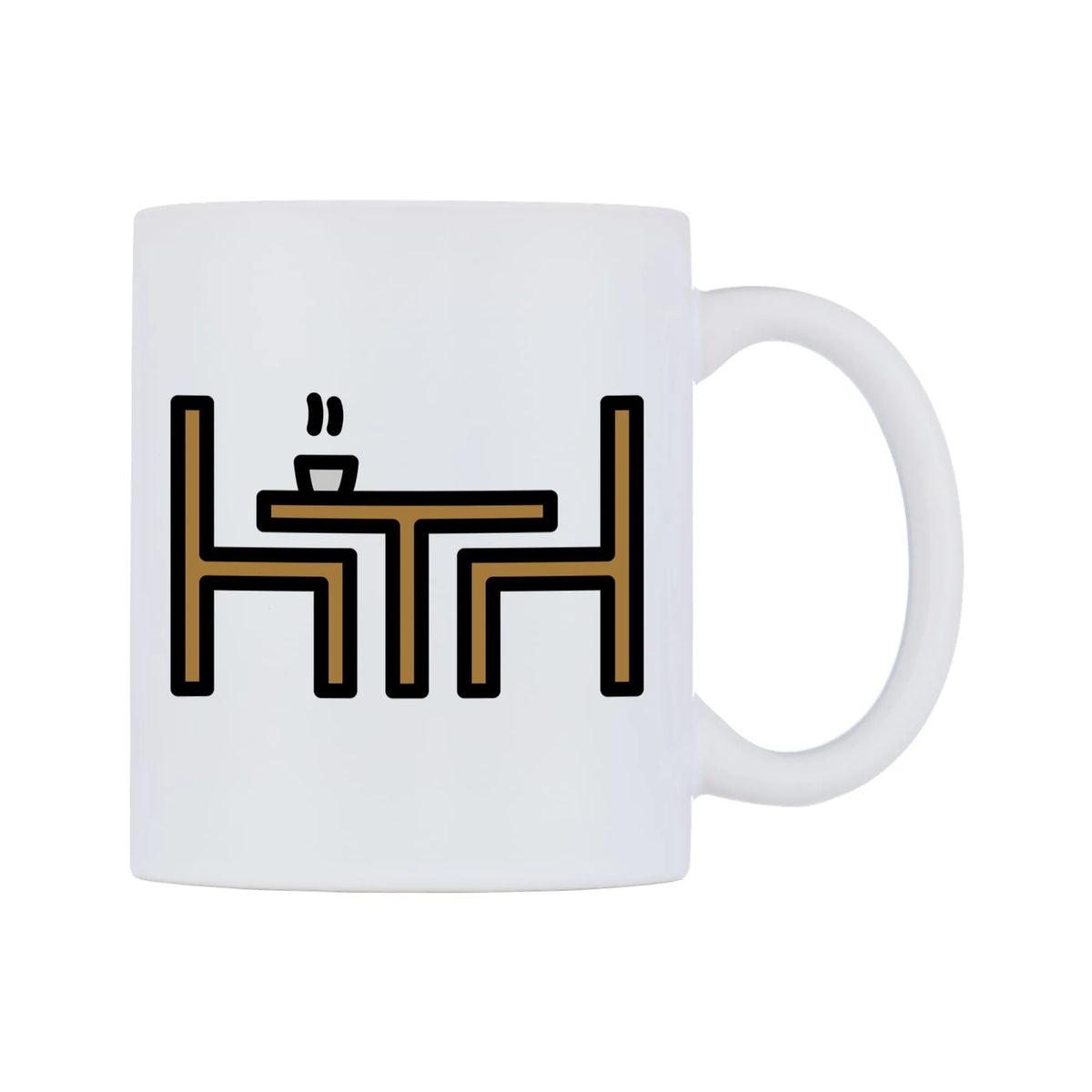 Cafeteria Emoji Mug — mug, left side, on a white background