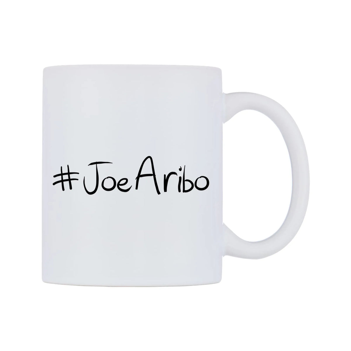 JoeAribo Mug — mug, left side, on a white background