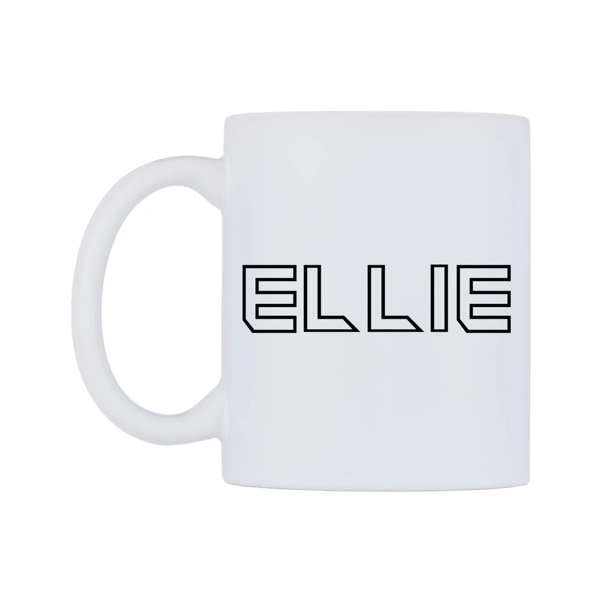 Ellie - Iron Maiden Themed Mug — white 11oz gloss mug, right side, on a white background