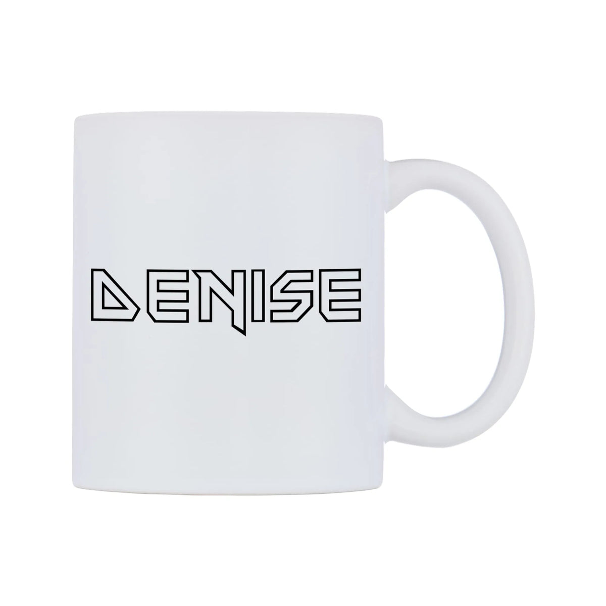Denise - Iron Maiden Themed Mug — white 11oz gloss mug, left side, on a white background