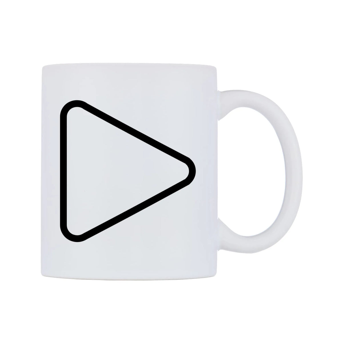 Play Button Emoji Mug — mug, left side, on a white background
