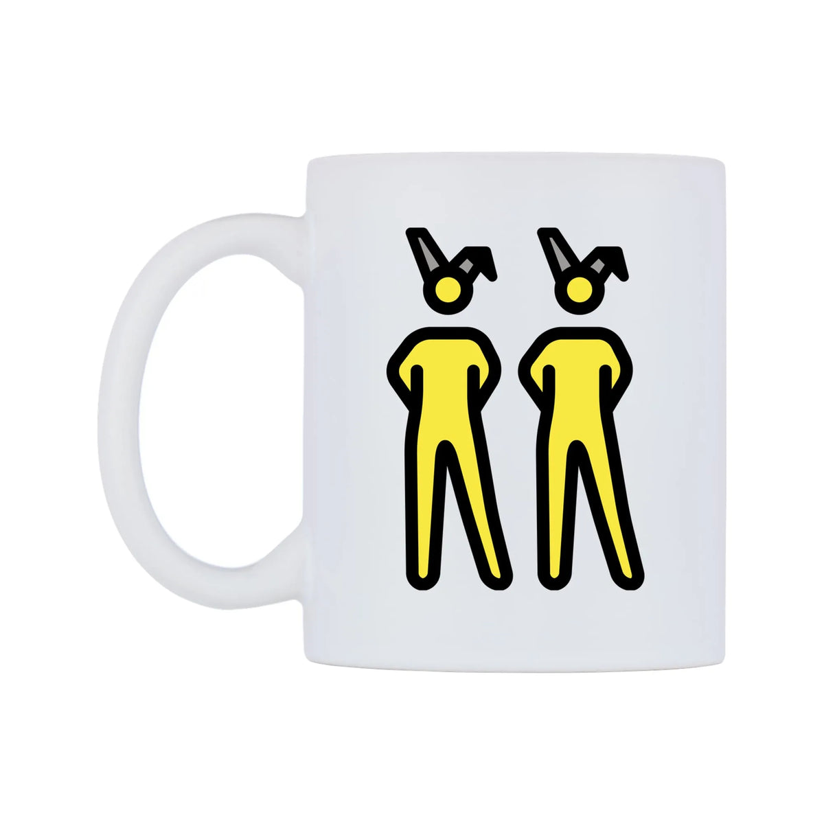 People With Bunny Ears Emoji Mug — mug, right side, on a white background