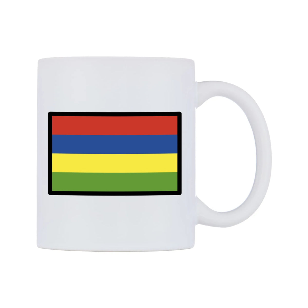 Mauritius Flag Emoji Mug — mug, left side, on a white background