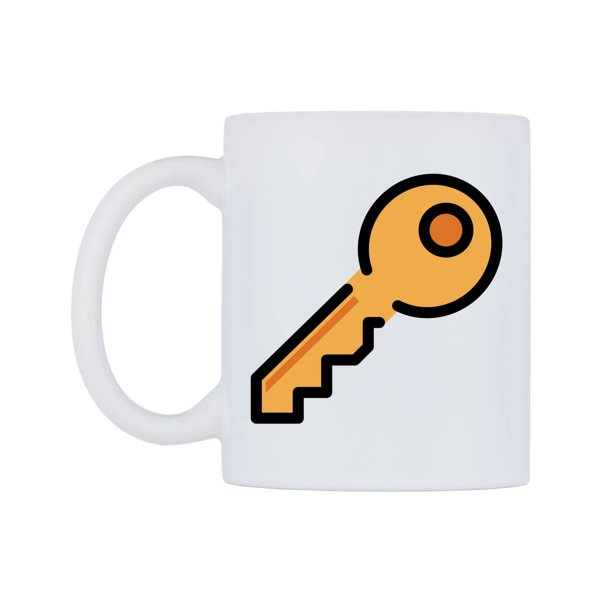 Key Emoji Mug — mug, right side, on a white background