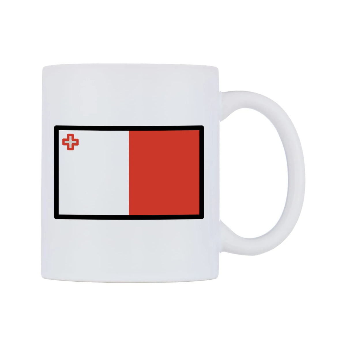 Malta Flag Emoji Mug — mug, left side, on a white background