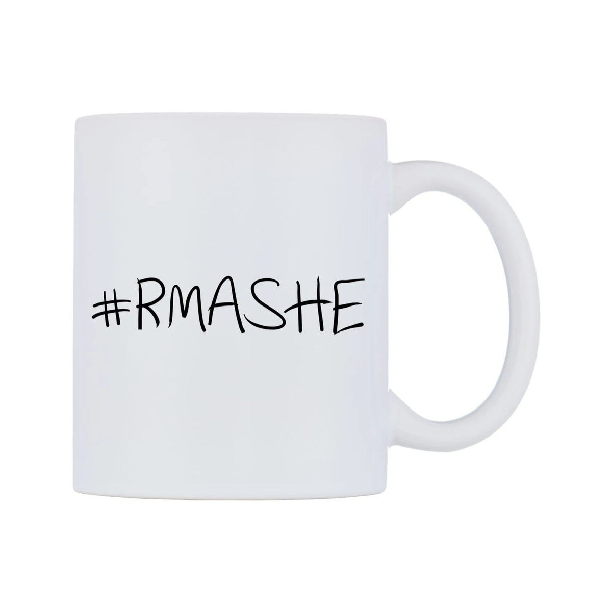 RMASHE Mug — mug, left side, on a white background