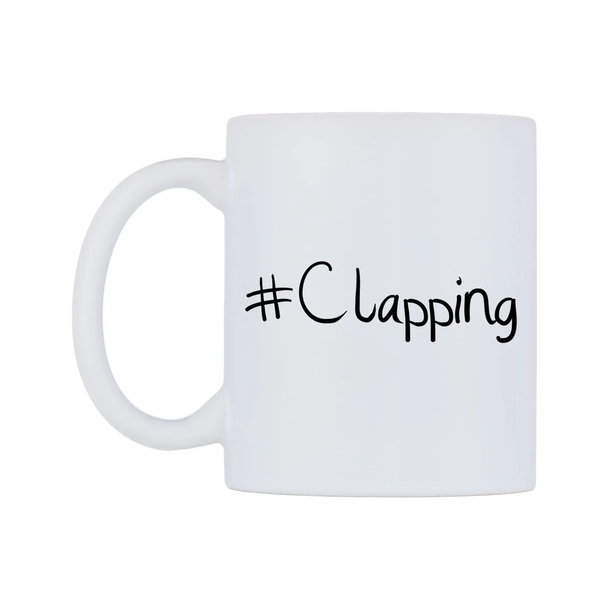 Clapping Mug — mug, right side, on a white background