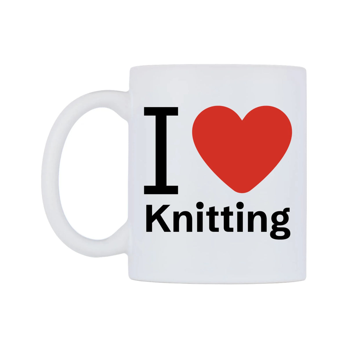 I Love Knitting Mug — mug, right side, on a white background