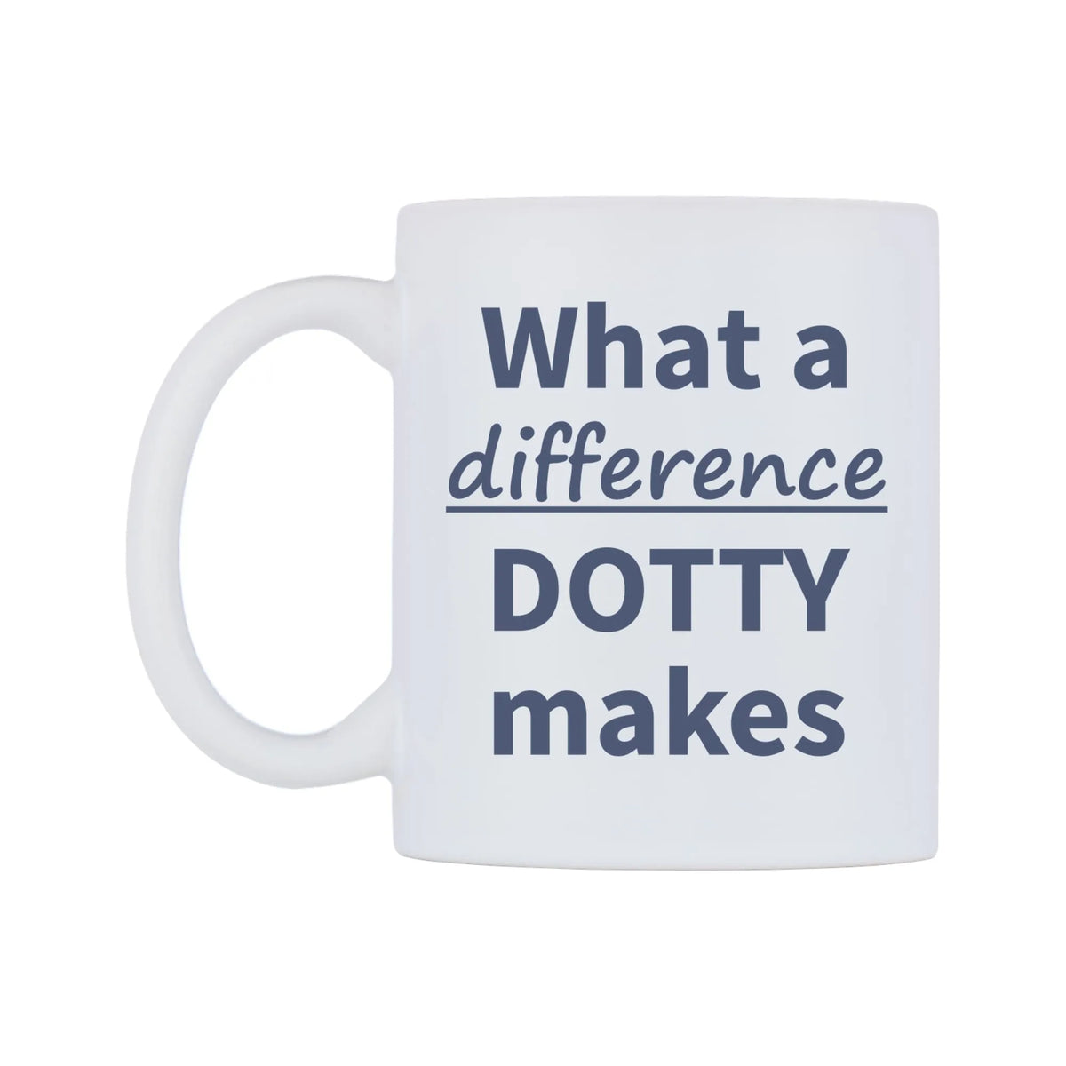 What a difference DOTTY makes Mug — mug, right side, on a white background