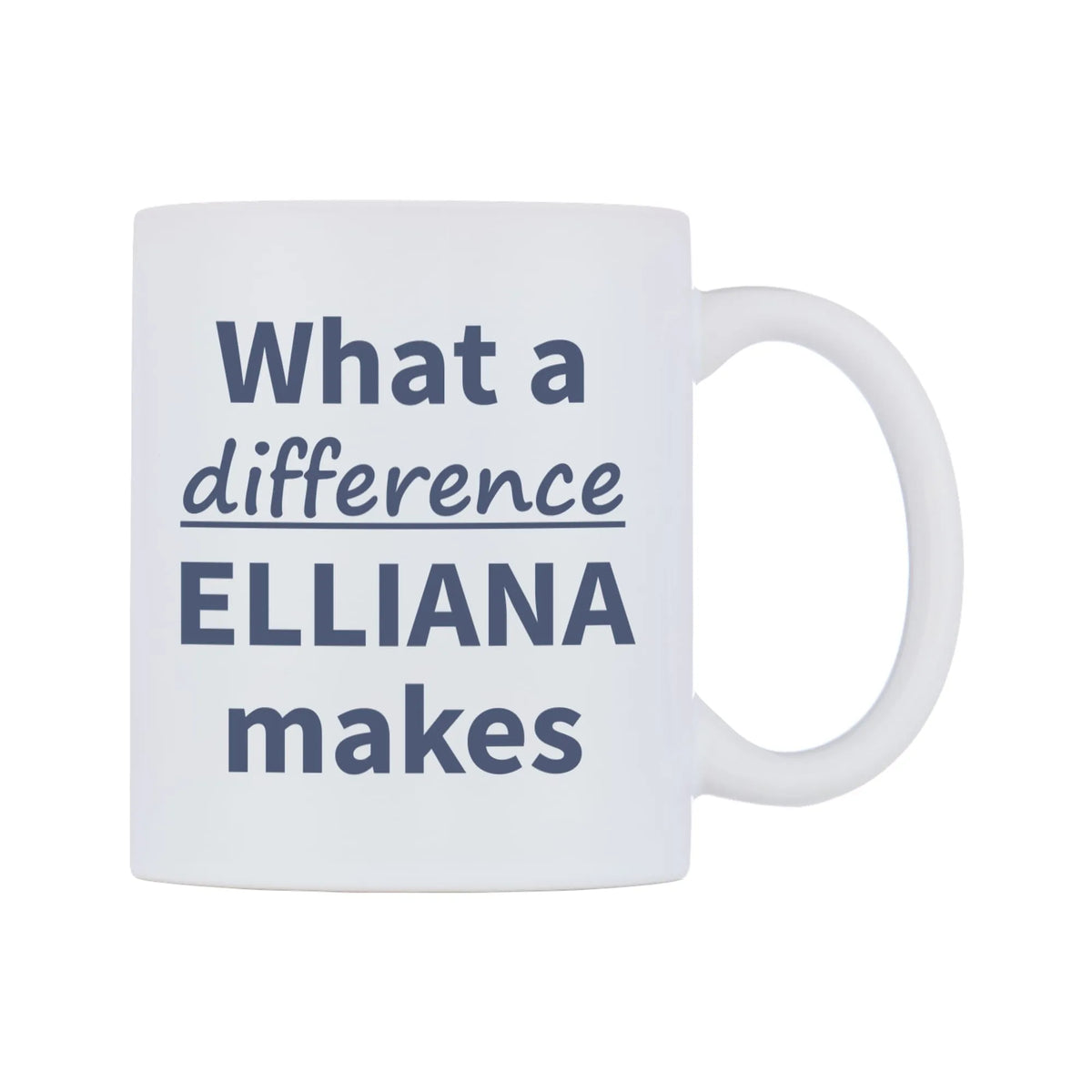 What a difference ELLIANA makes Mug — mug, left side, on a white background