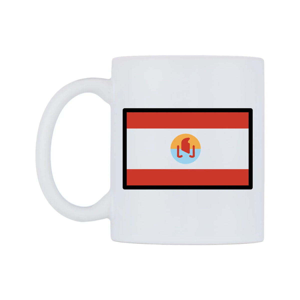 French Polynesia Flag Emoji Mug — mug, right side, on a white background