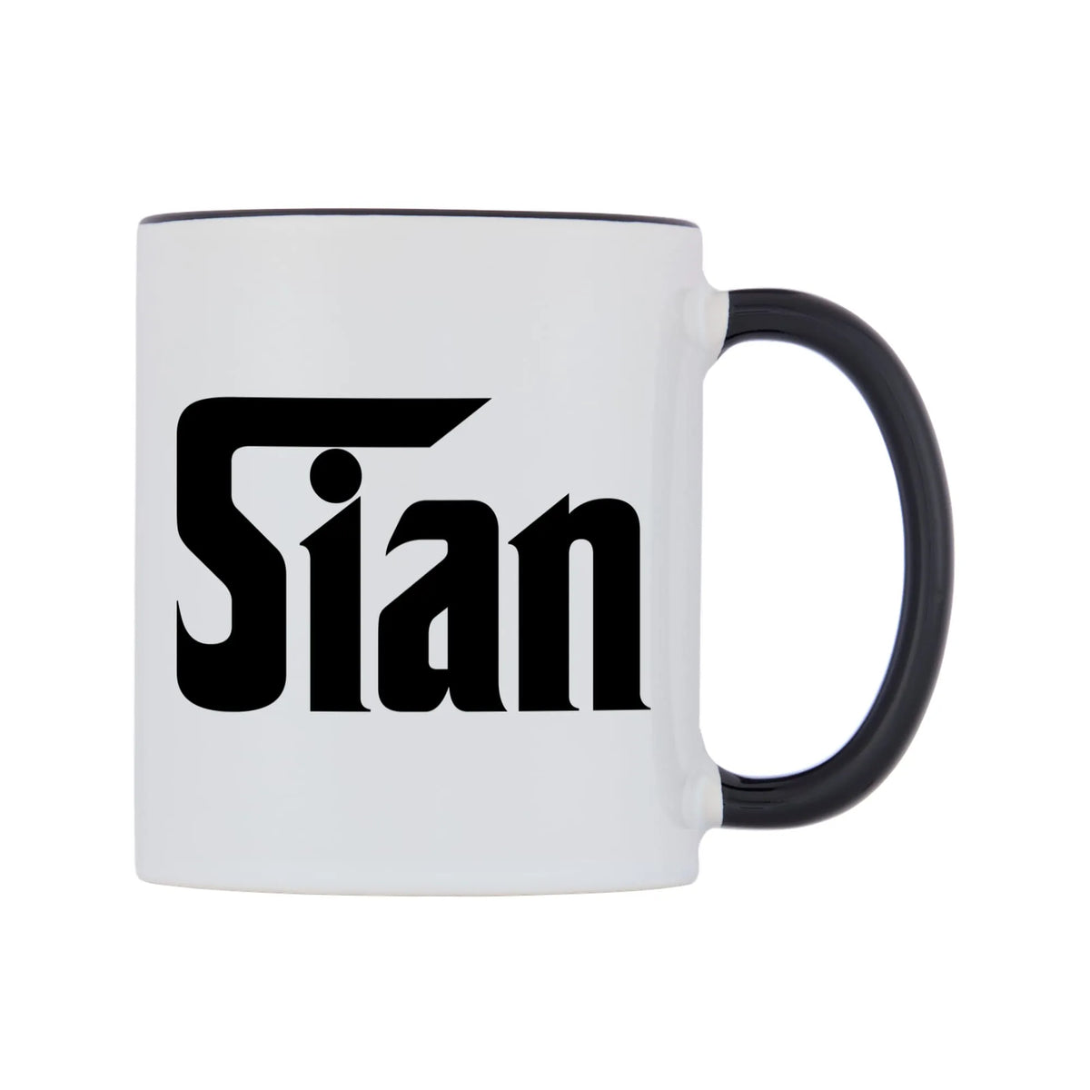 Sian - Godfather Themed Mug — white 11oz gloss mug with a black inside and handle, left side, on a white background