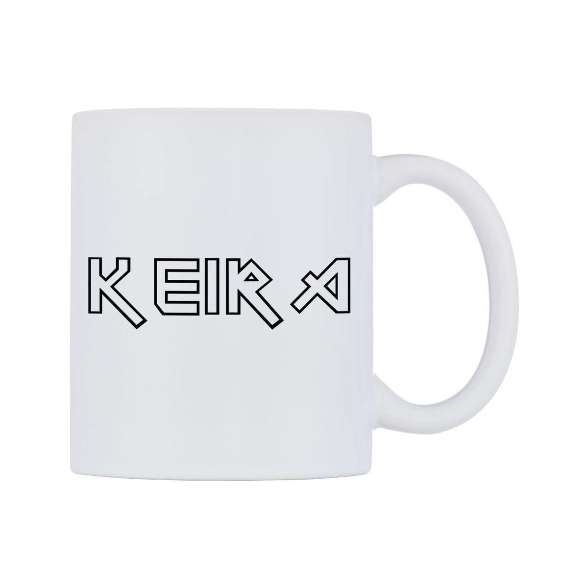 Keira - Iron Maiden Themed Mug — white 11oz gloss mug, left side, on a white background