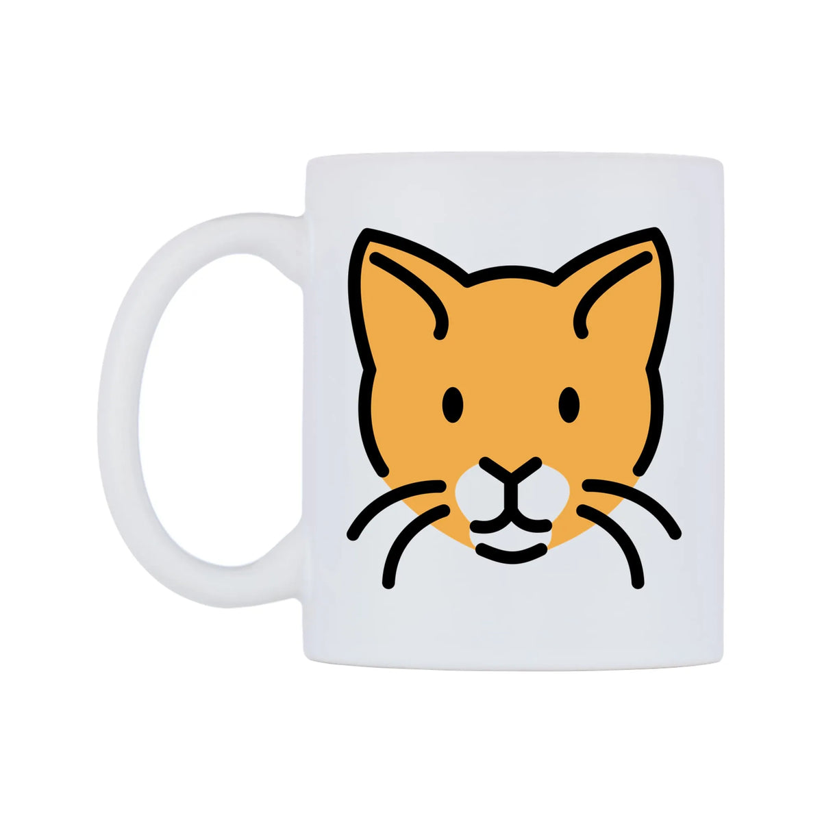 Cat Face Emoji Mug — mug, right side, on a white background