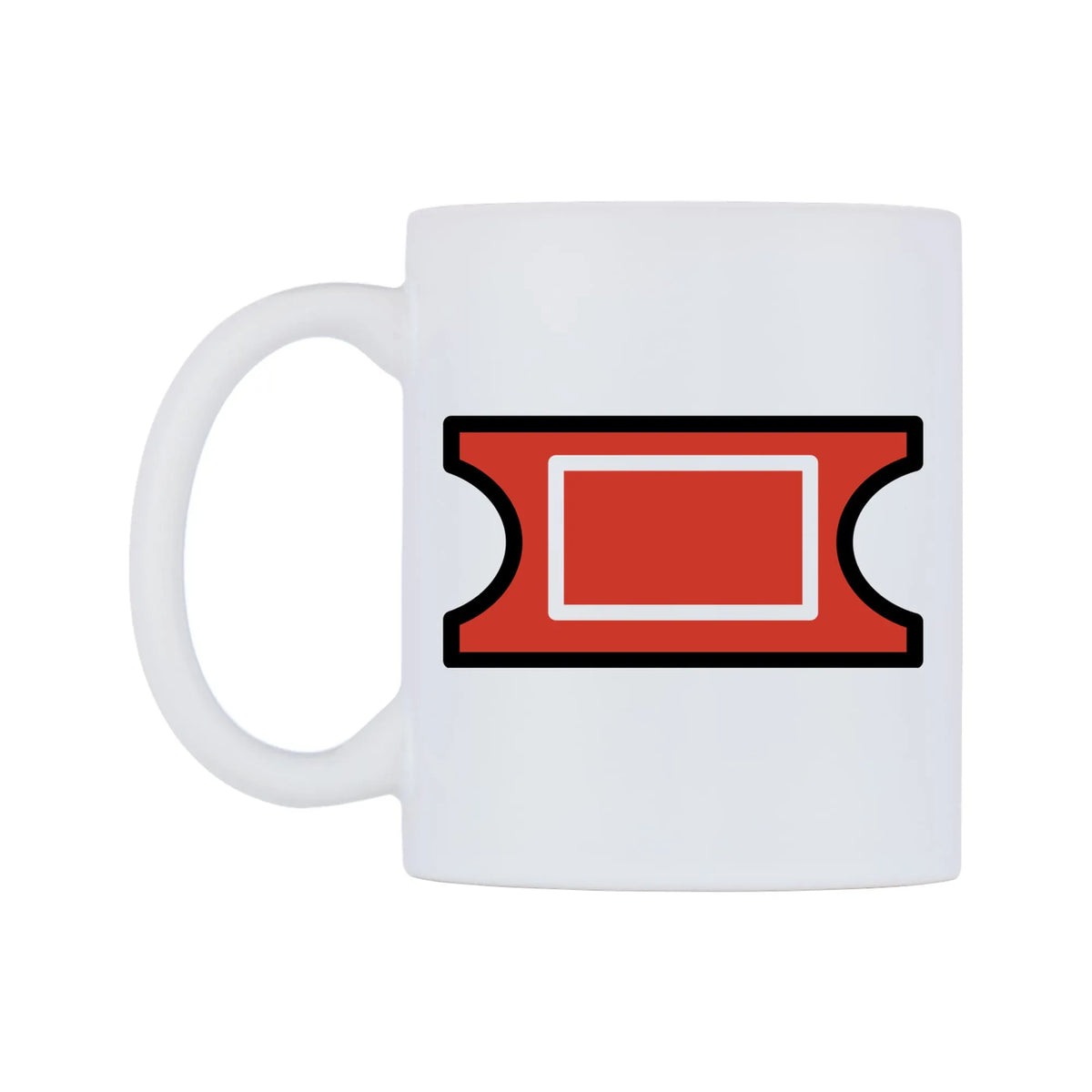 Admission Tickets Emoji Mug — mug, right side, on a white background