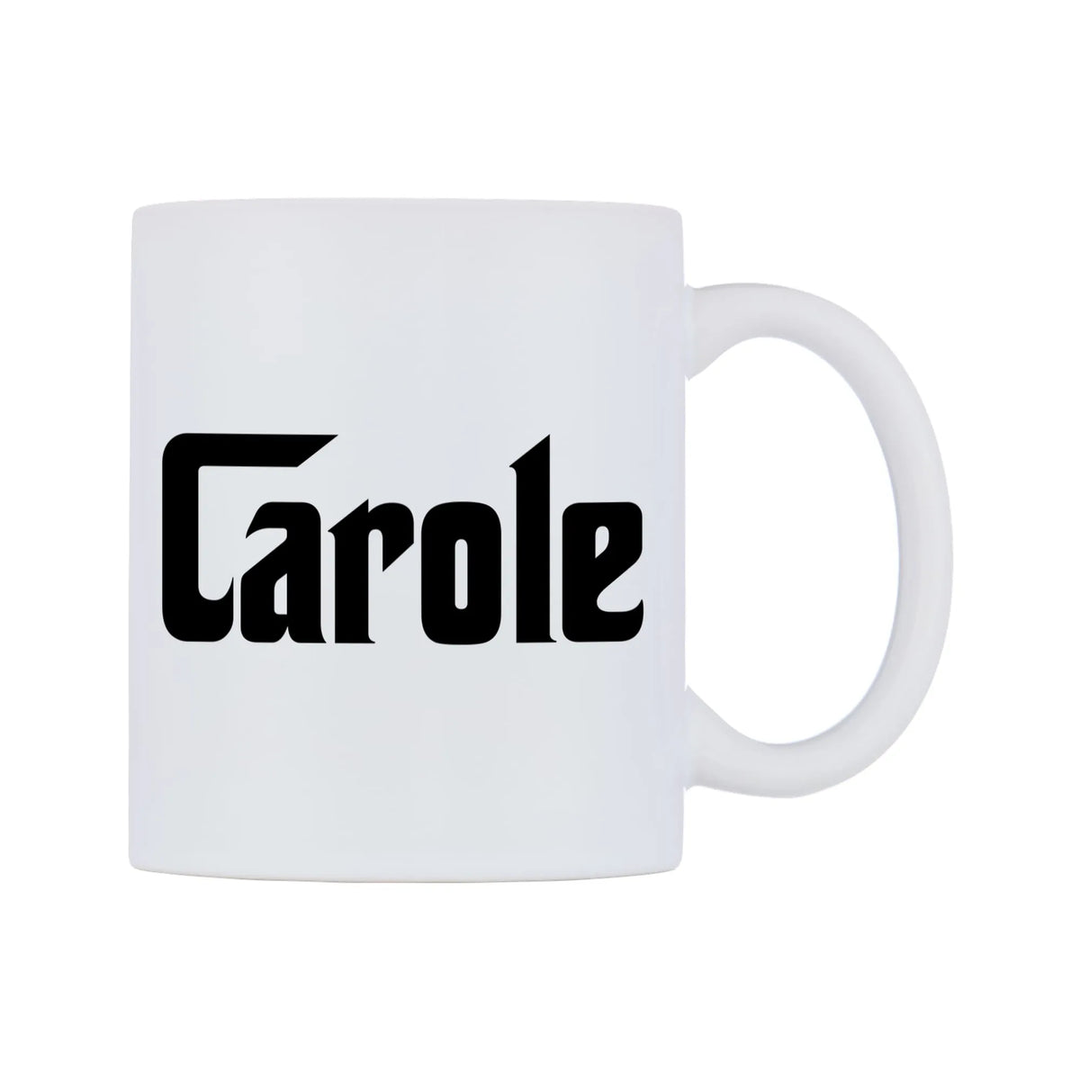 Carole - Godfather Themed Mug — white 11oz gloss mug, left side, on a white background