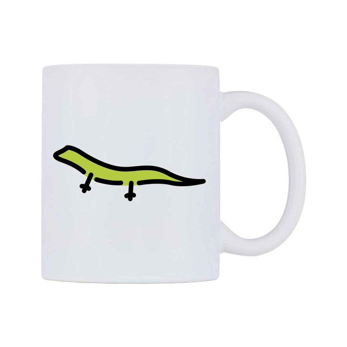 Lizard Emoji Mug — mug, left side, on a white background