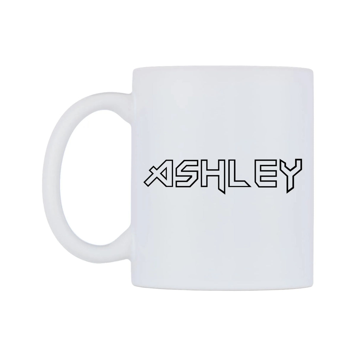 Ashley - Iron Maiden Themed Mug — white 11oz gloss mug, right side, on a white background