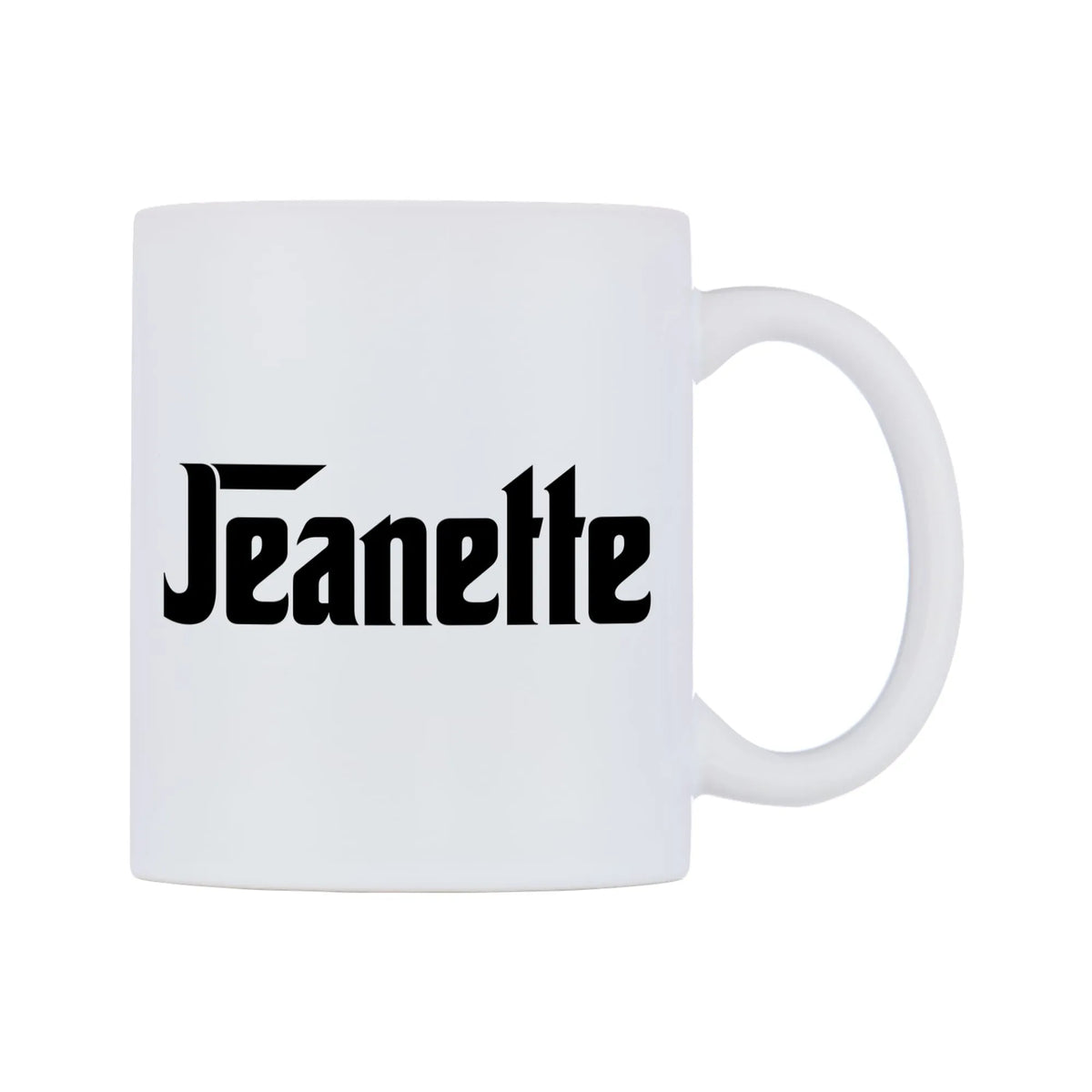 Jeanette - Godfather Themed Mug — white 11oz gloss mug, left side, on a white background