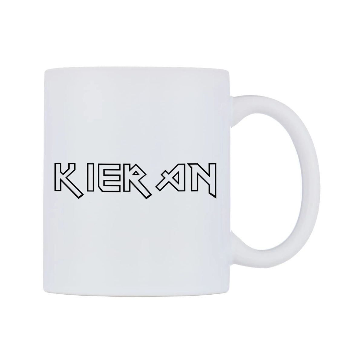Kieran - Iron Maiden Themed Mug — white 11oz gloss mug, left side, on a white background