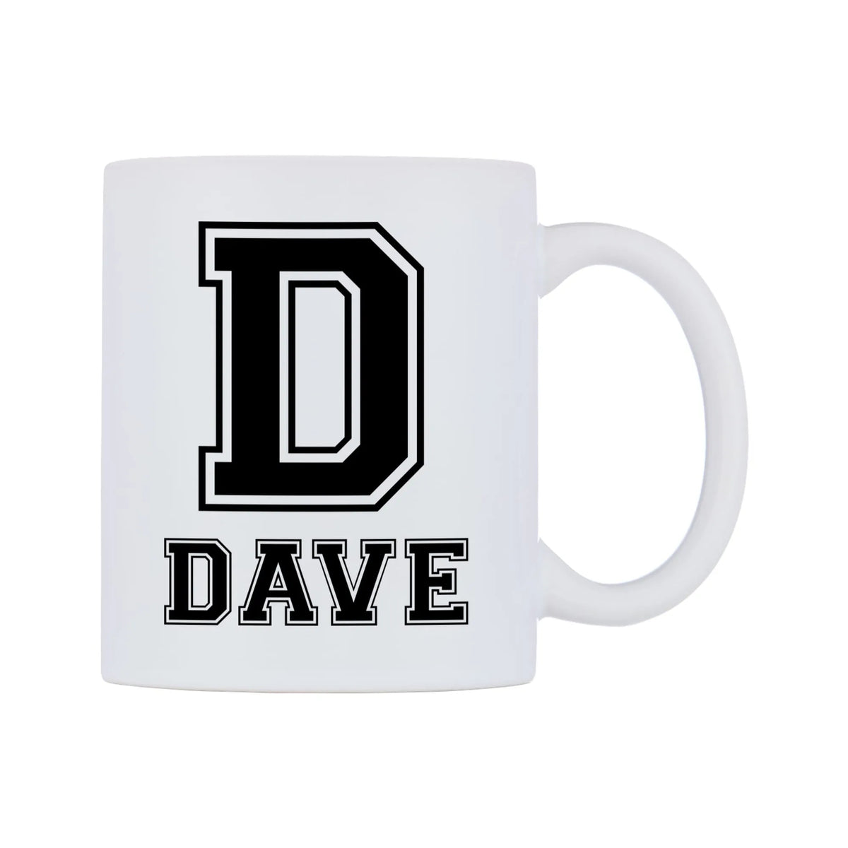 Personalised Initial And Name Mug — white 11oz gloss mug, left side, on a white background