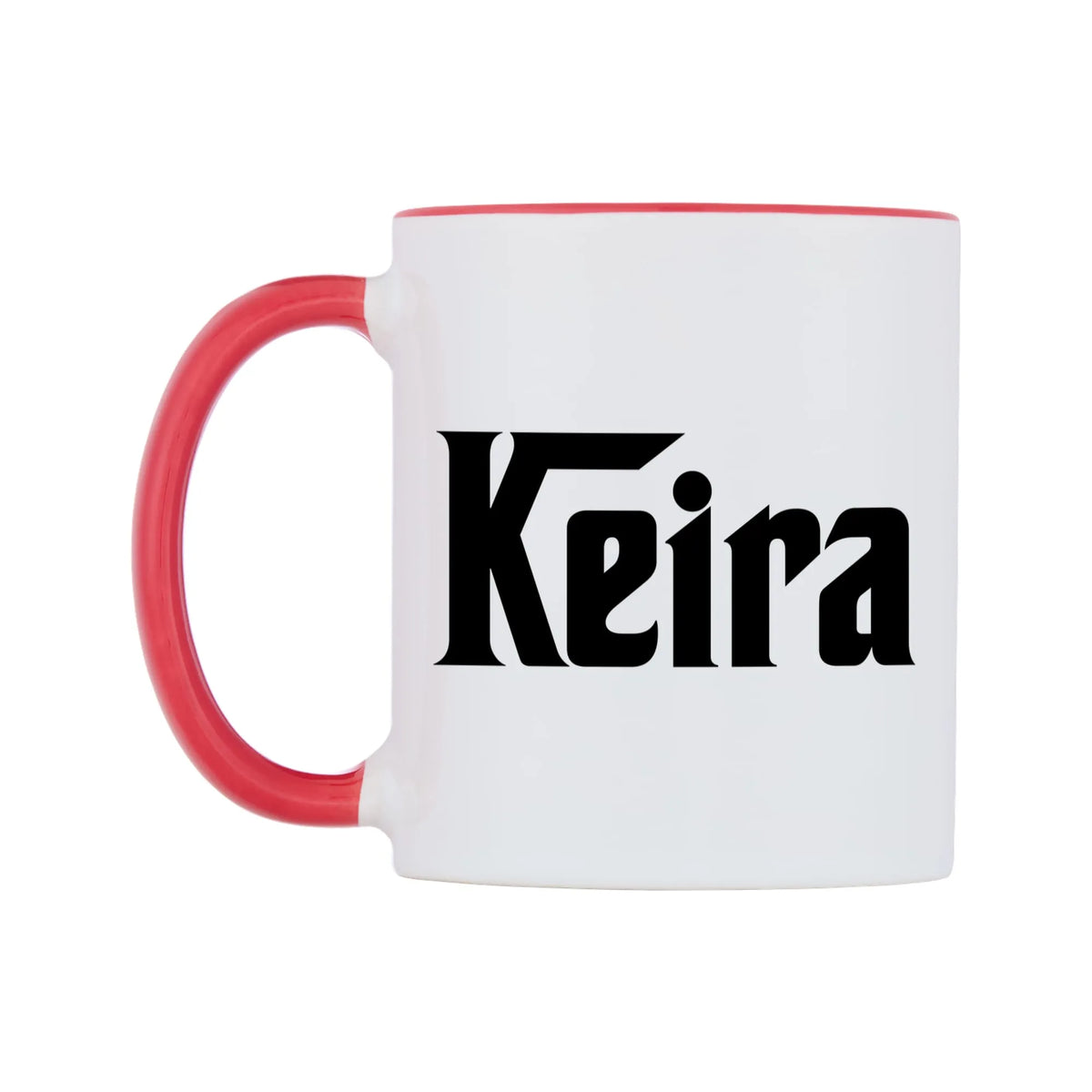 Keira - Godfather Themed Mug — white 11oz gloss mug with a red inside and handle, right side, on a white background