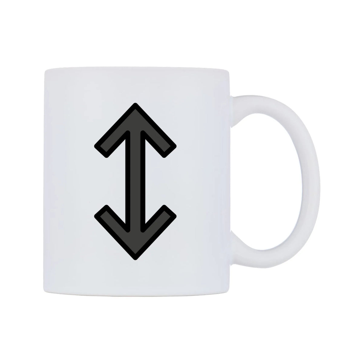 Up-Down Arrow Emoji Mug — mug, left side, on a white background