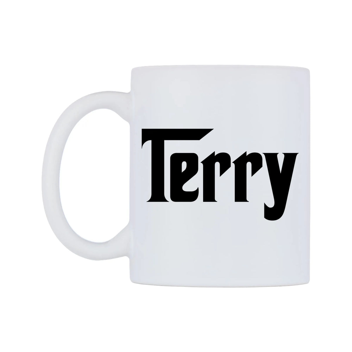 Terry - Godfather Themed Mug — white 11oz gloss mug, right side, on a white background