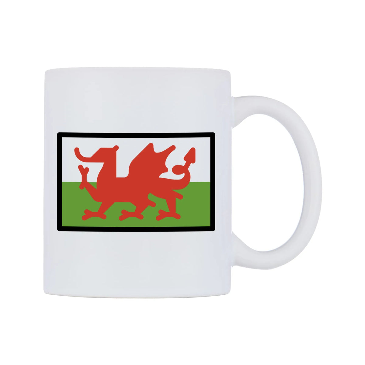 Wales Flag Emoji Mug — mug, left side, on a white background
