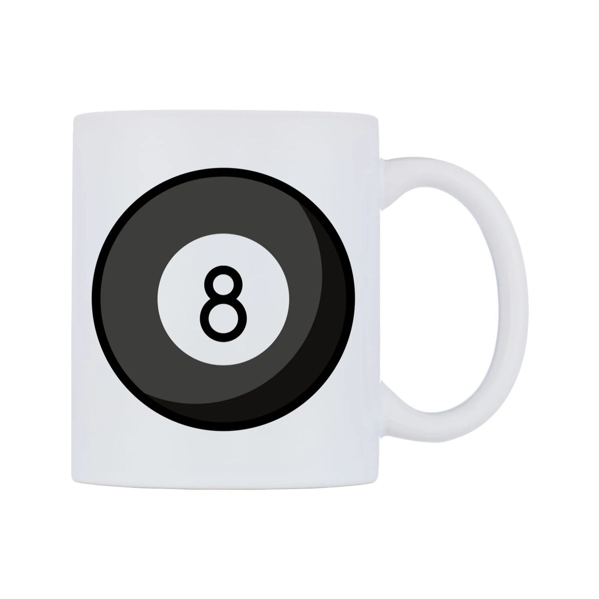 Pool 8 Ball Emoji Mug — mug, left side, on a white background