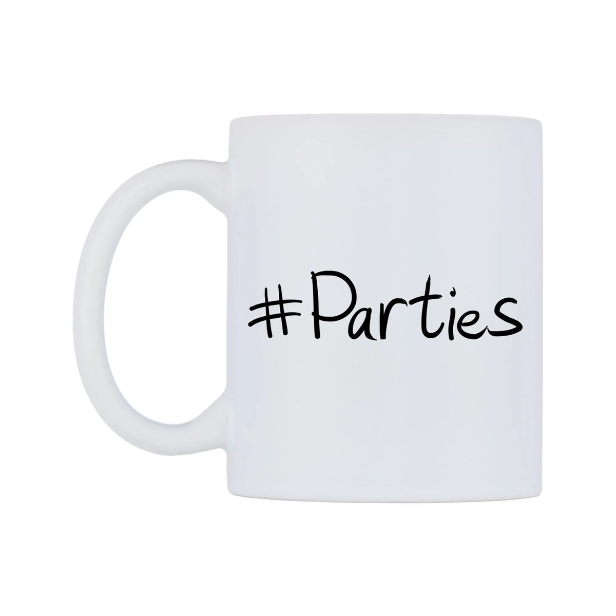 Parties Mug — mug, right side, on a white background