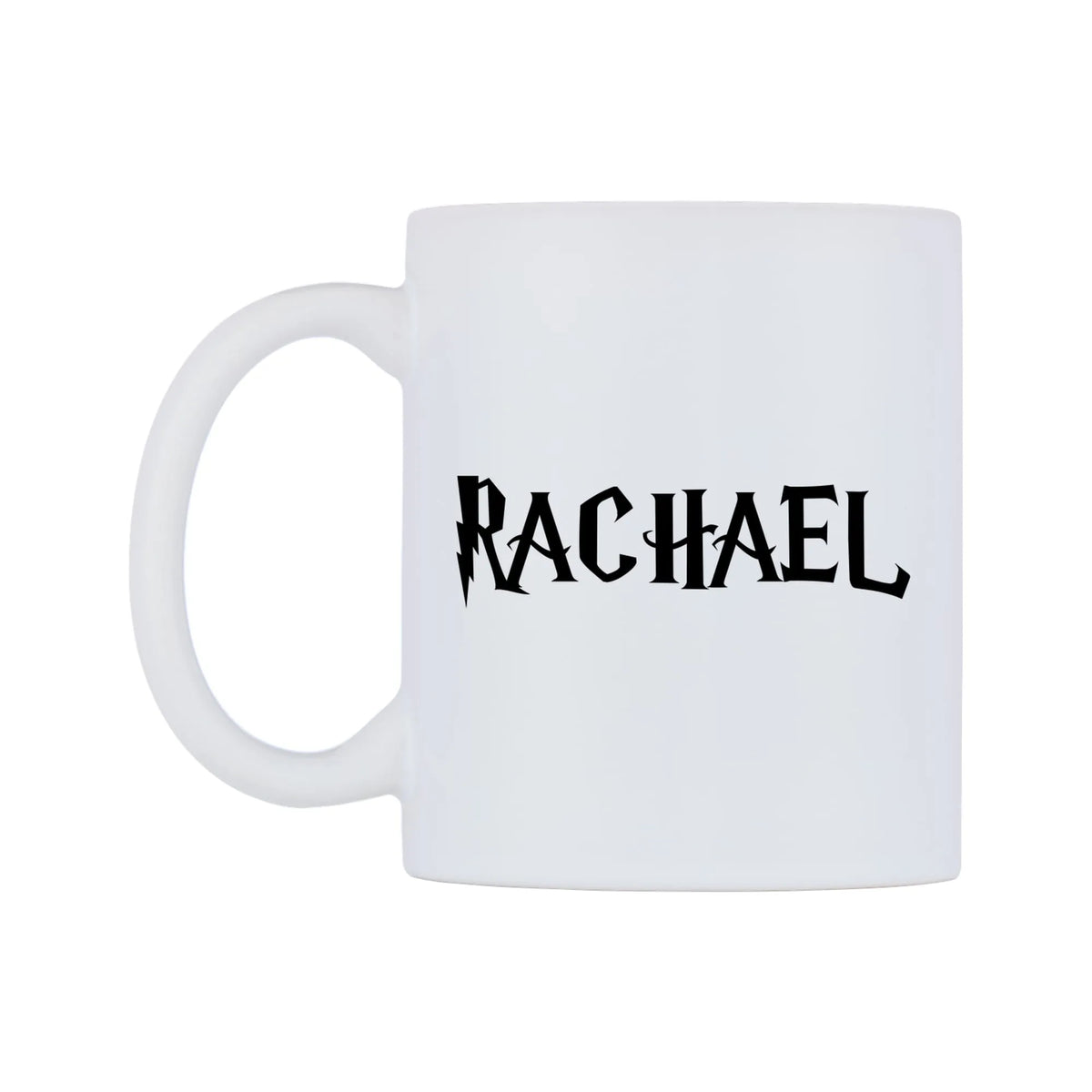Rachael - Wizard Themed Mug — white 11oz gloss mug, right side, on a white background
