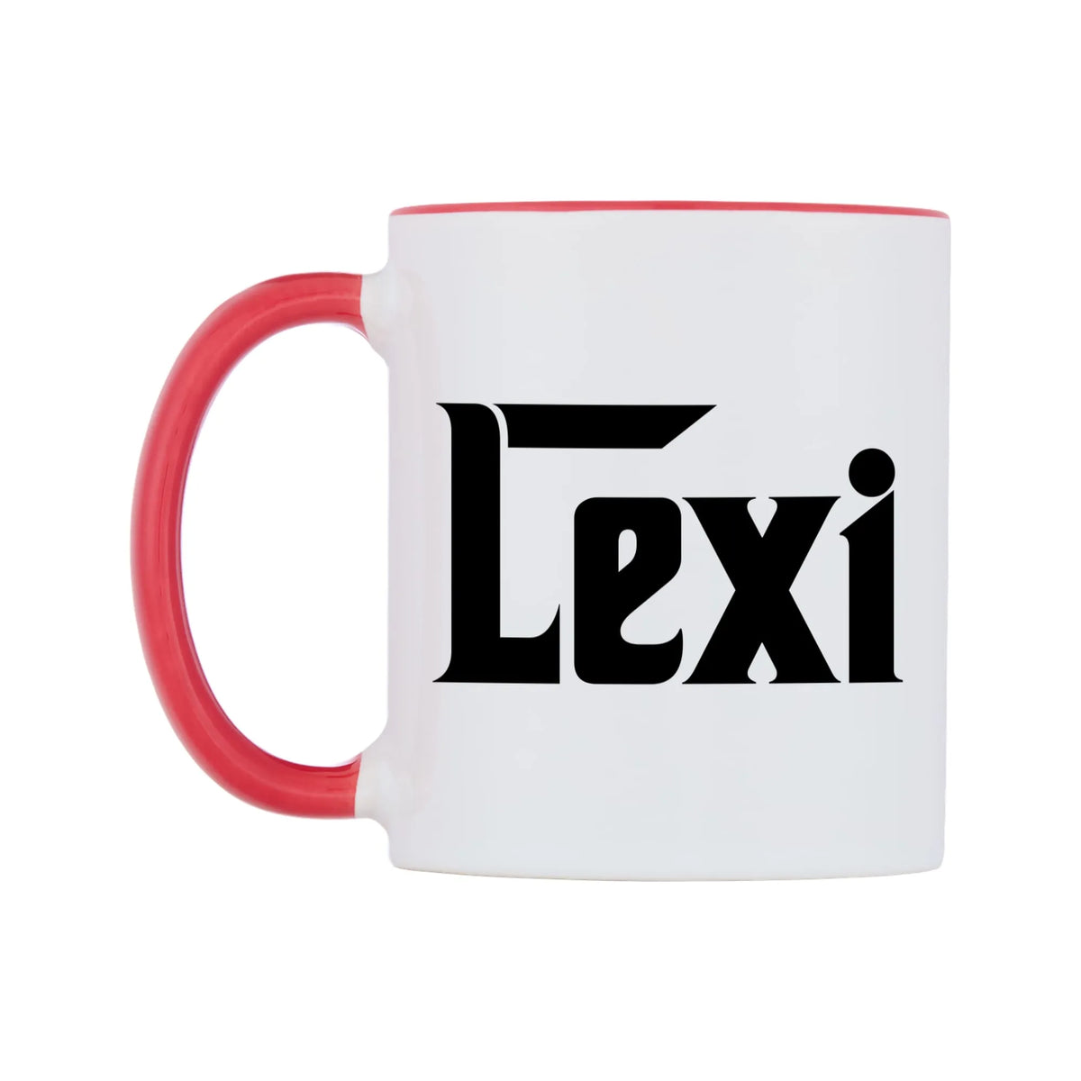 Lexi - Godfather Themed Mug — white 11oz gloss mug with a red inside and handle, right side, on a white background