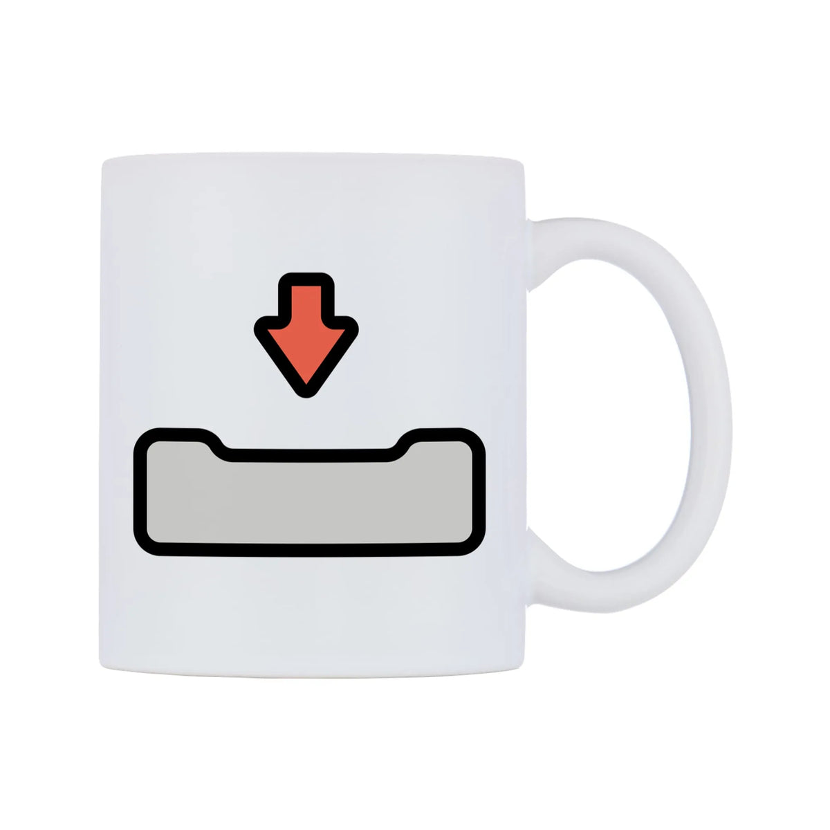 Inbox Tray Emoji Mug — mug, left side, on a white background