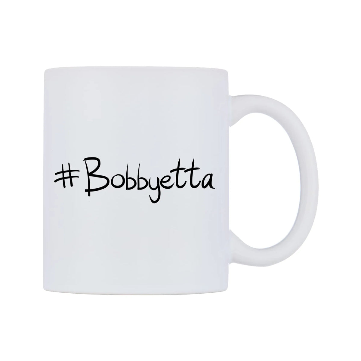 Bobbyetta Mug — mug, left side, on a white background
