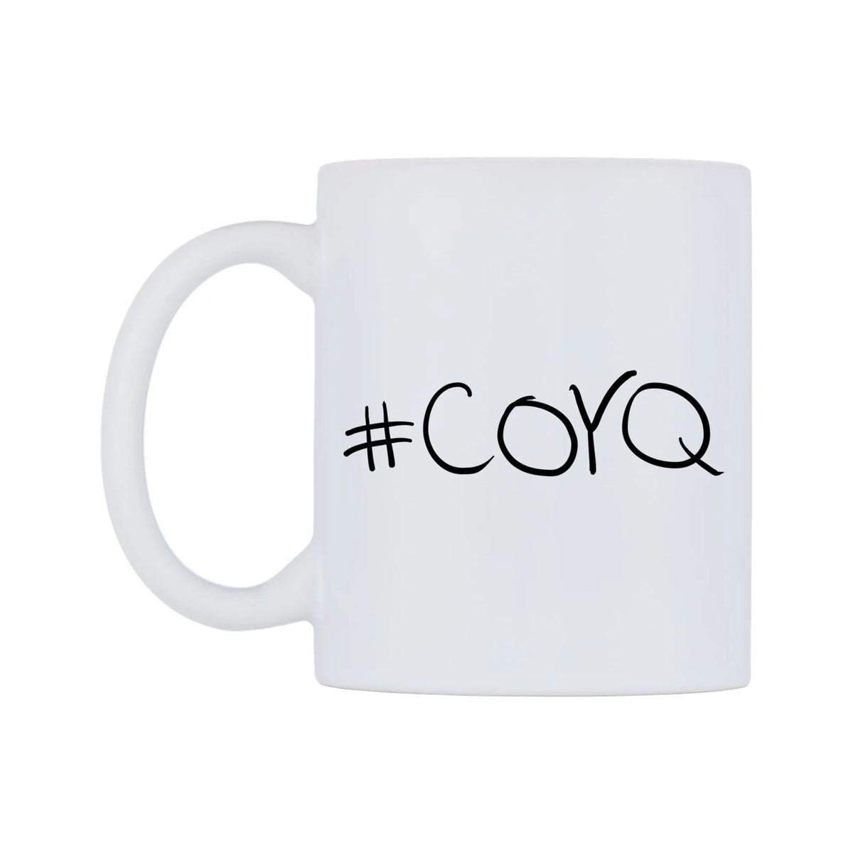 COYQ Mug — mug, right side, on a white background