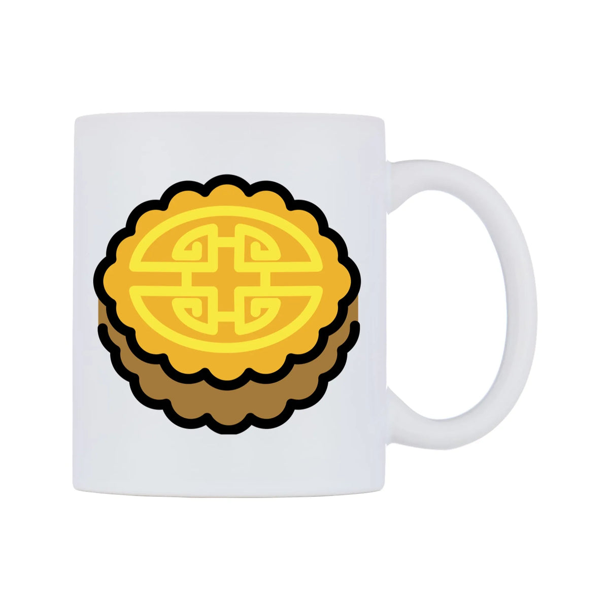 Moon Cake Emoji Mug — mug, left side, on a white background